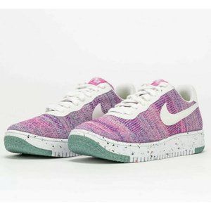 Nike W AF1 Crater Flyknit Fuchsia Glow Size 6 DC7273-500 Pink Air Force 1 BNIB